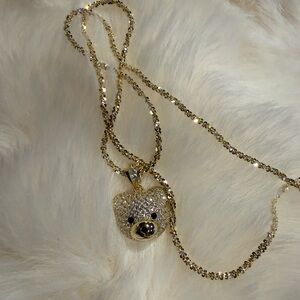Gold Bear Pendant Necklace